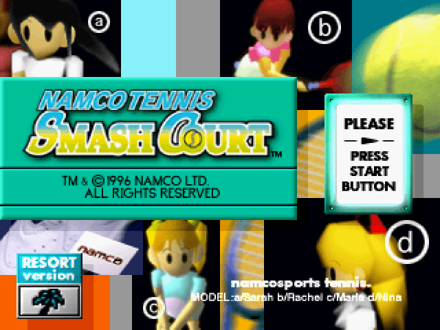 Smash Court title screen for Playstation